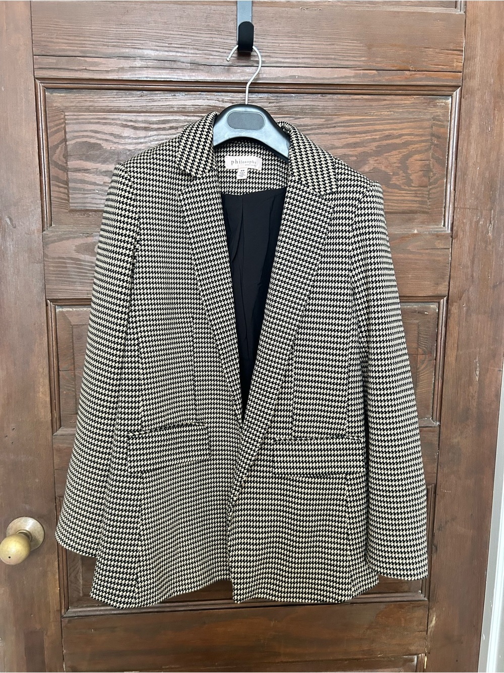 Philosophy Black and Tan Houndstooth Blazer